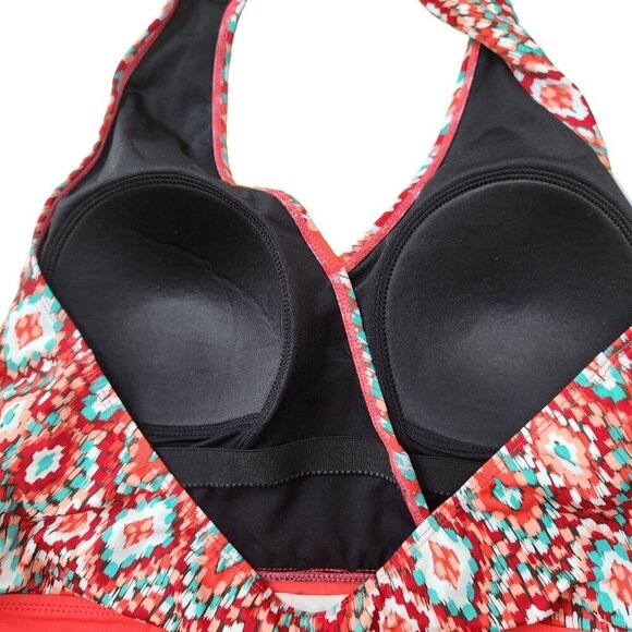 Keeprone Halter One-Piece Swimsuit Colorful Pink Slimming Women's 12 - Picture 5 of 6